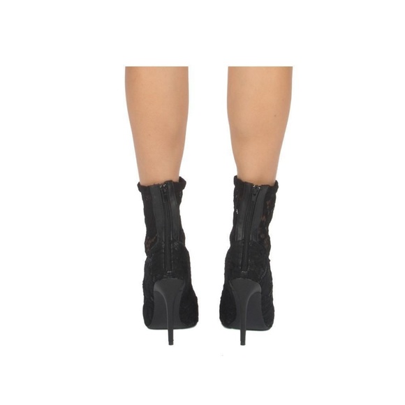 Qupid Ara-343 Women's Floral Lace PEEP Toe Stilett - Picture 4 of 5